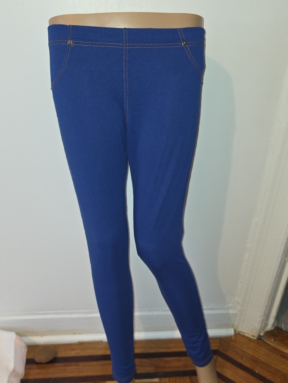 3 Pairs Blue Stretch Ponte Leggings
